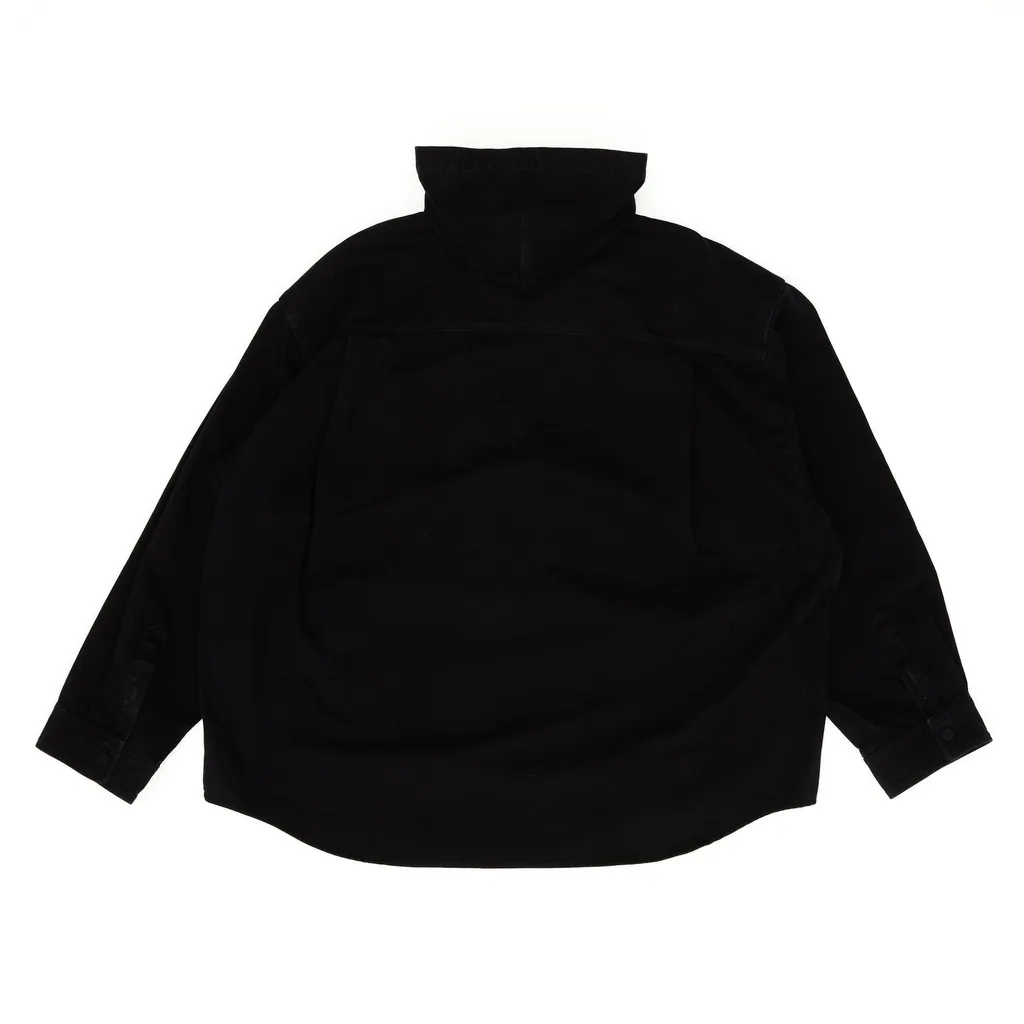Hooded Denim Shirt Parka