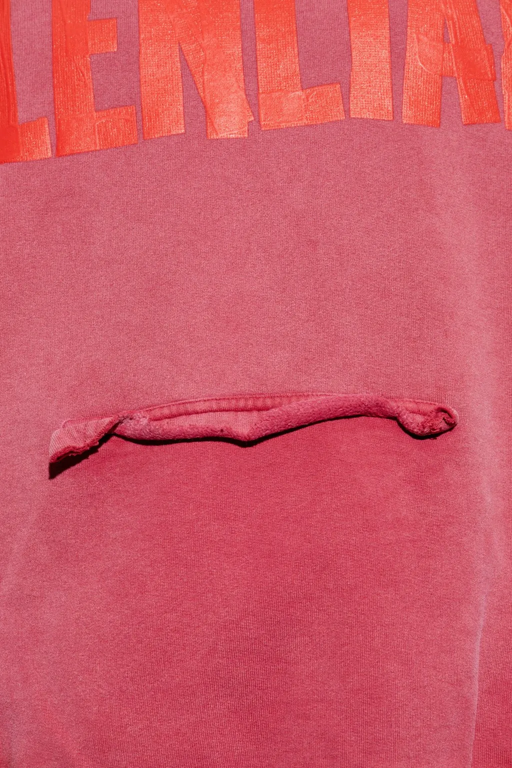 Tape Type Ripped Pocket Hoodie