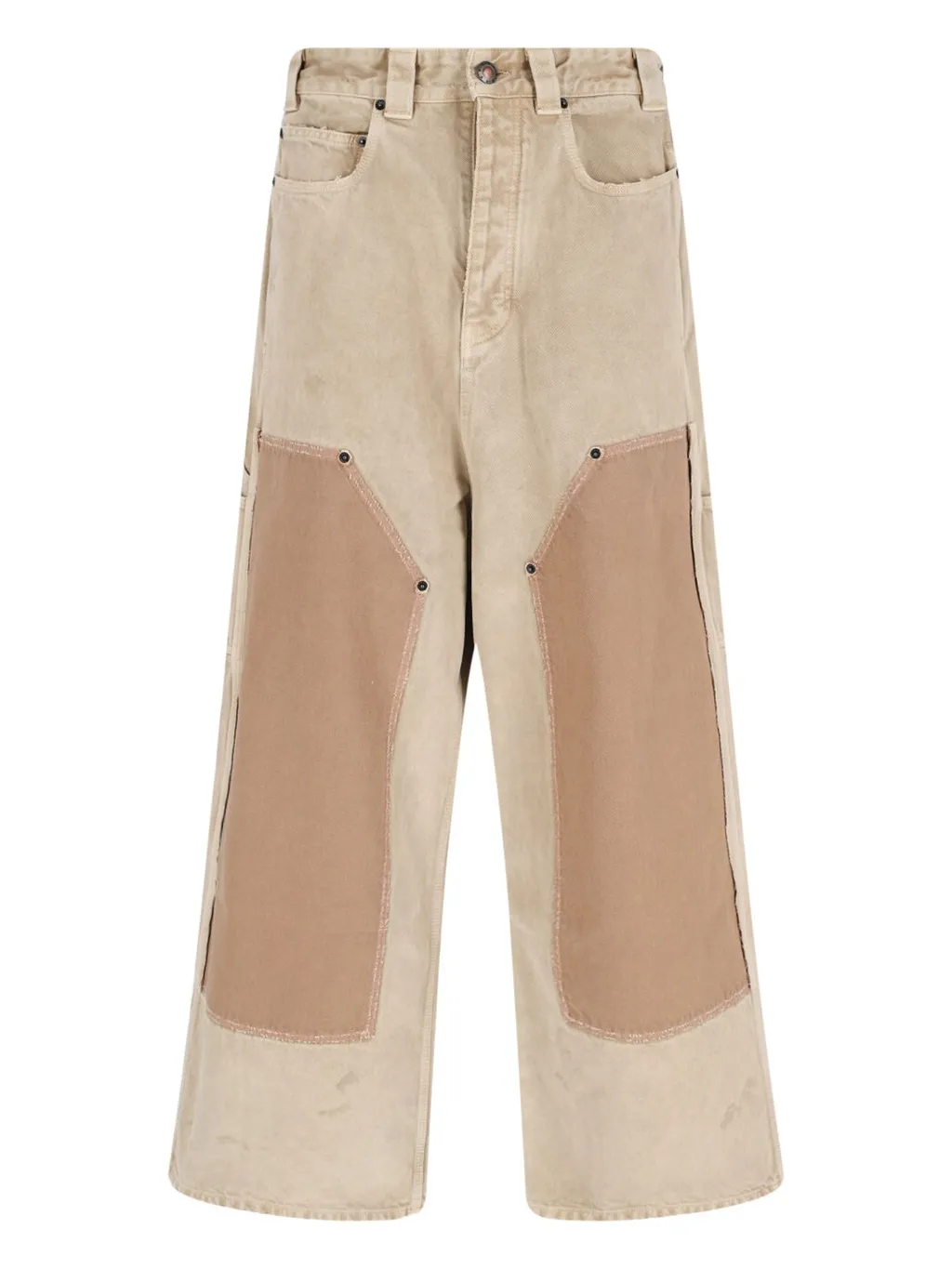 Panelled Detailed Wide-Leg Trousers