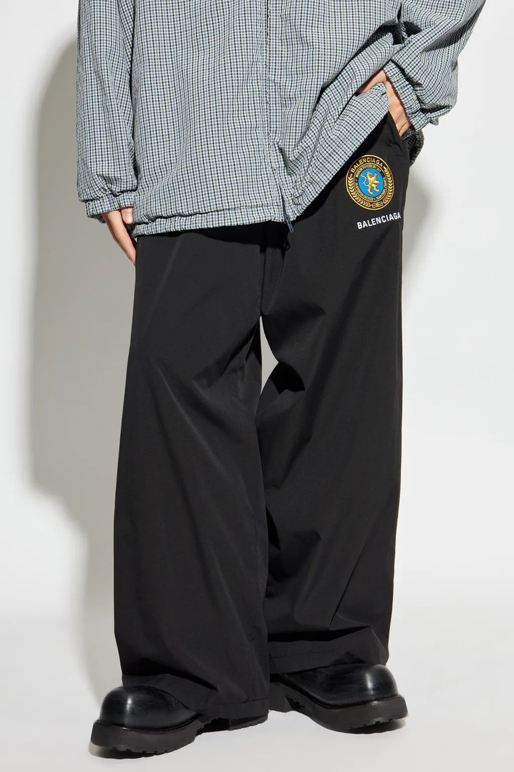 Logo Patch Wide-Leg Pants