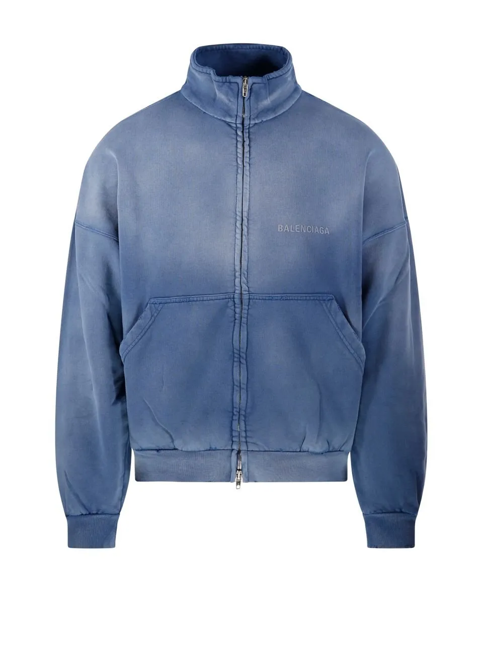 Distressed High Neck Jacket