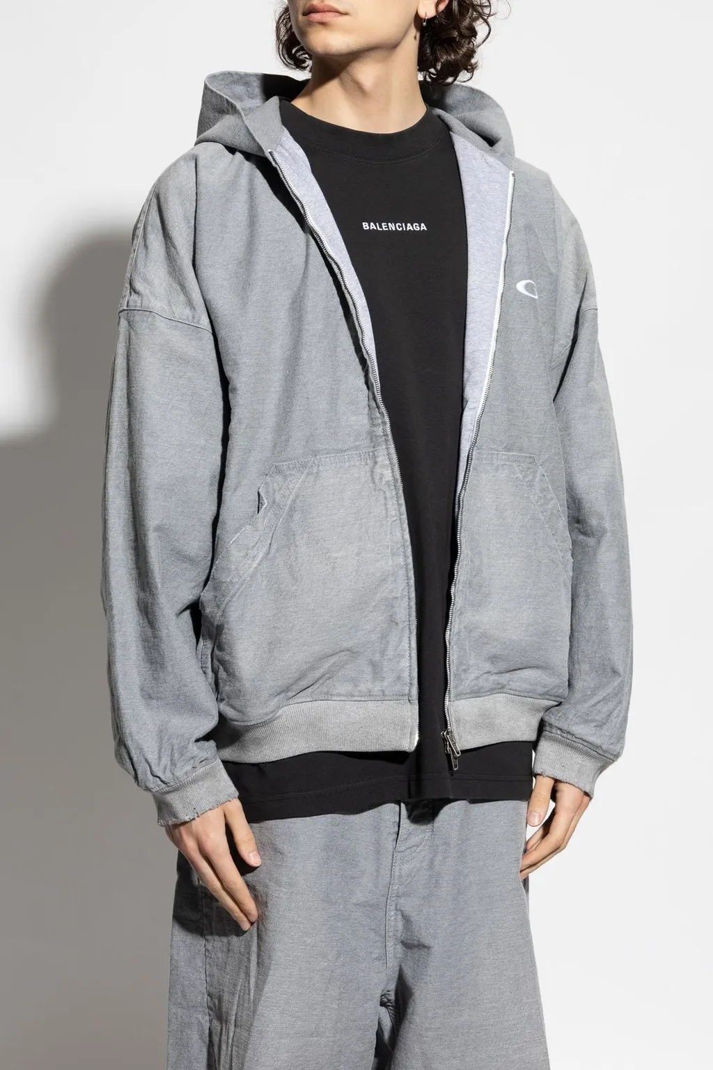 Loop Sports Icon Embroidered Zipped Hoodie