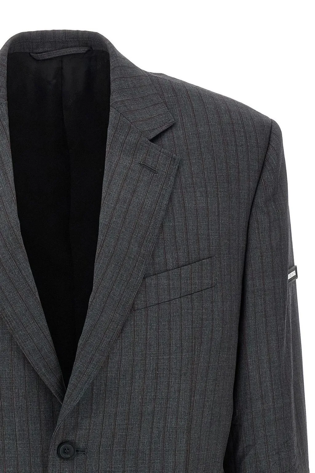 Striped Button-Up Blazer