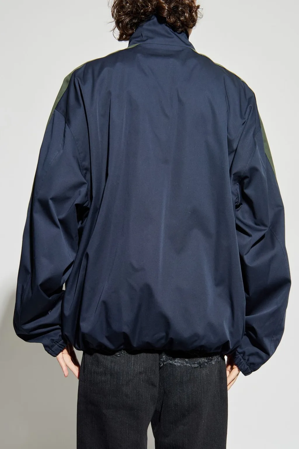 Stand Up Collar Logo Embroidered Jacket