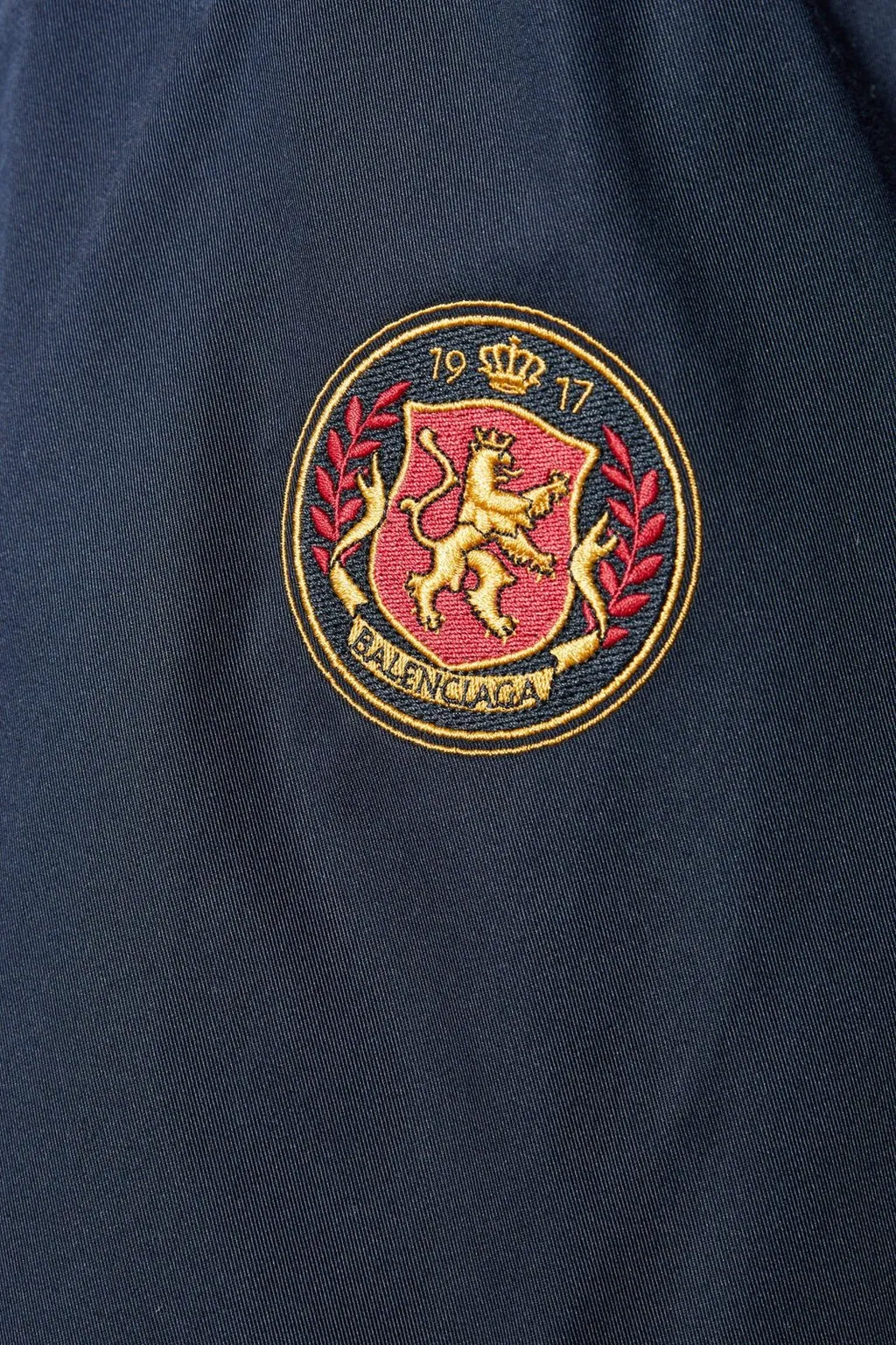 Stand Up Collar Logo Embroidered Jacket
