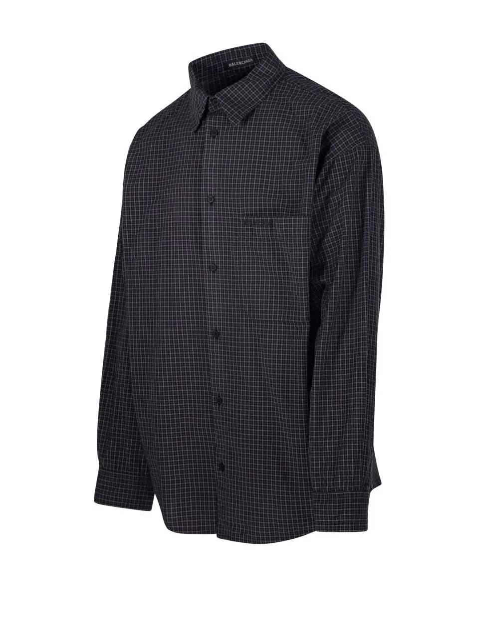 Checkered Oversized Long-Sleeve Shirt