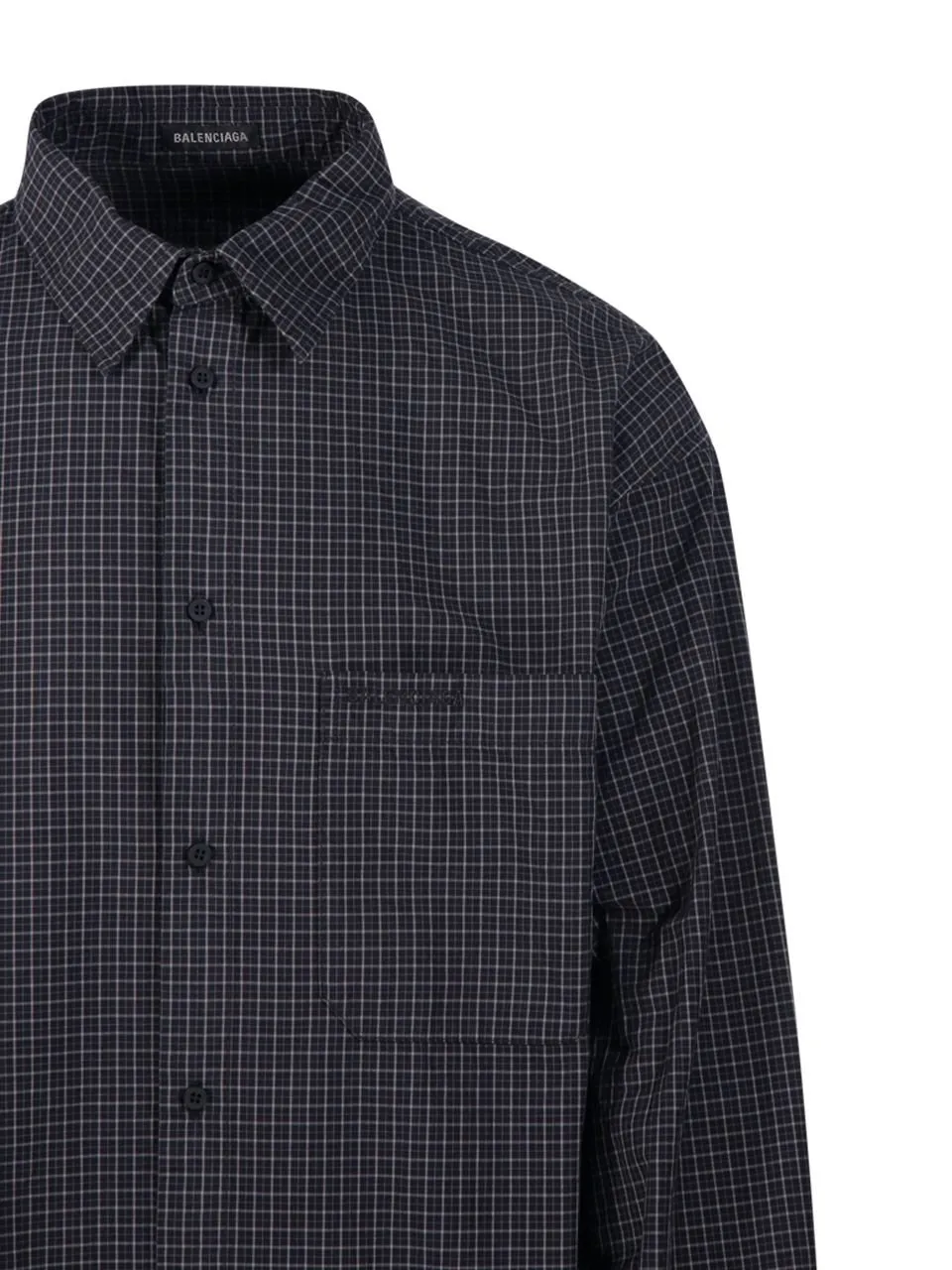 Checkered Oversized Long-Sleeve Shirt