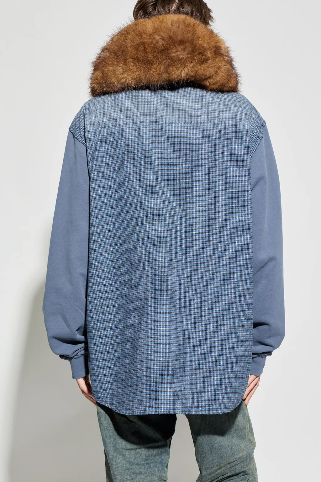 Decorative Hood Checkered Jacket
