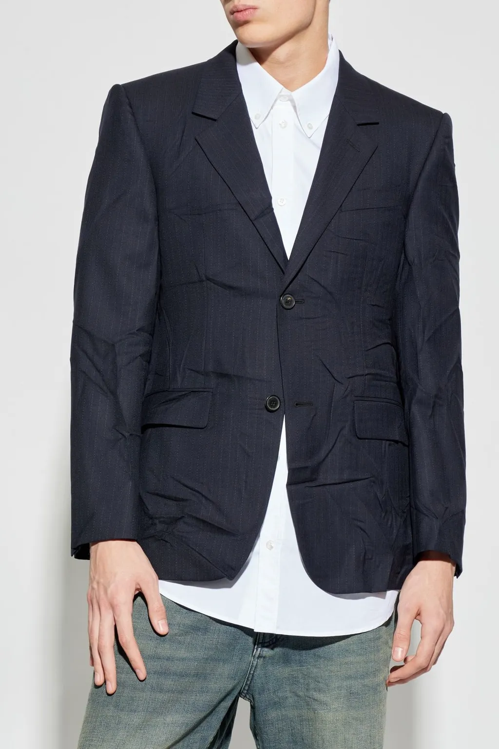Striped Button-Up Blazer