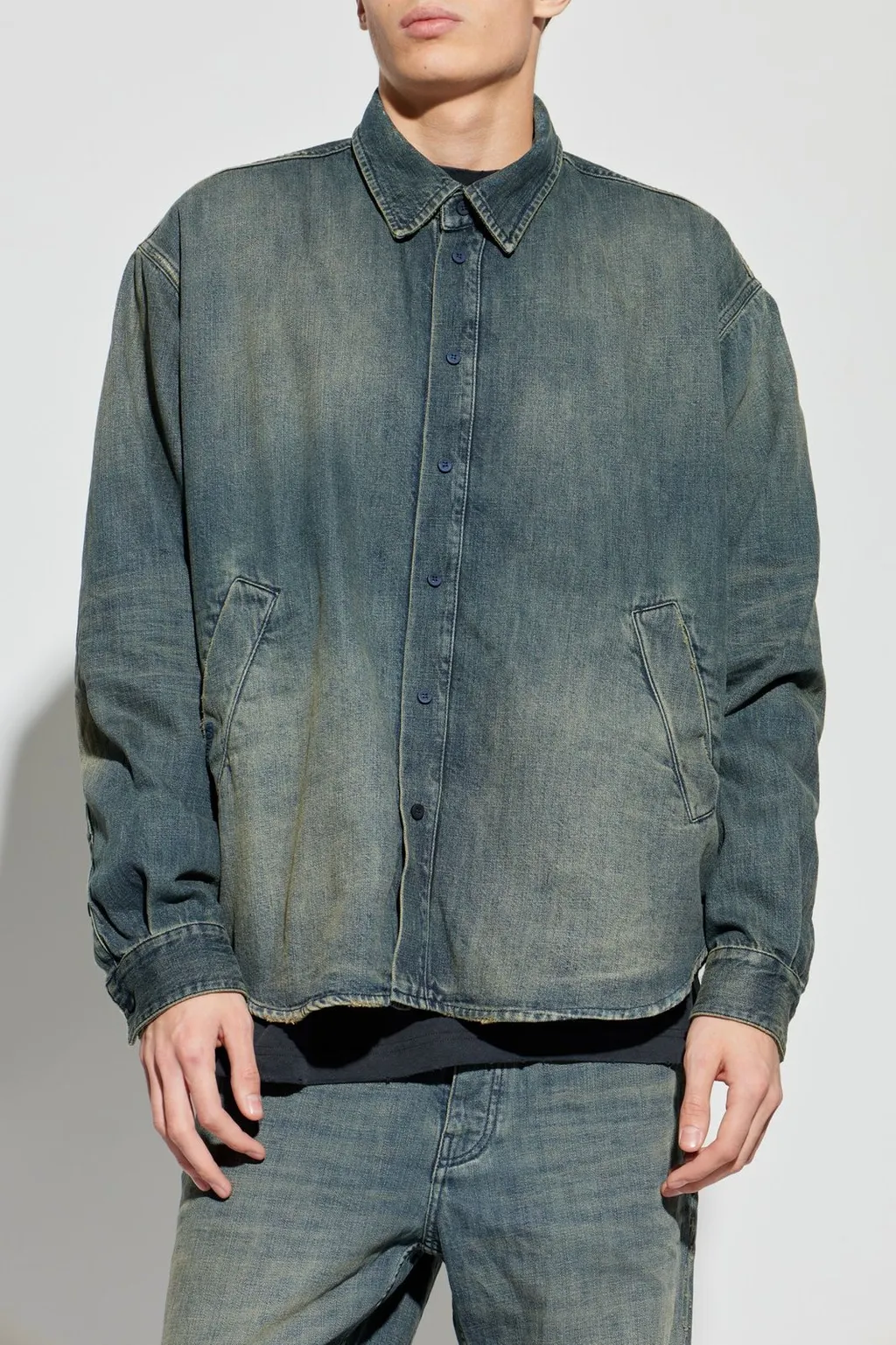 Long-Sleeved Denim Overshirt