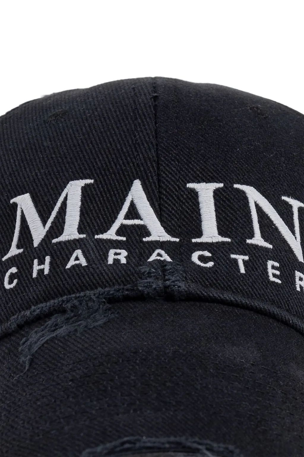 Slogan Embroidered Distressed Cap