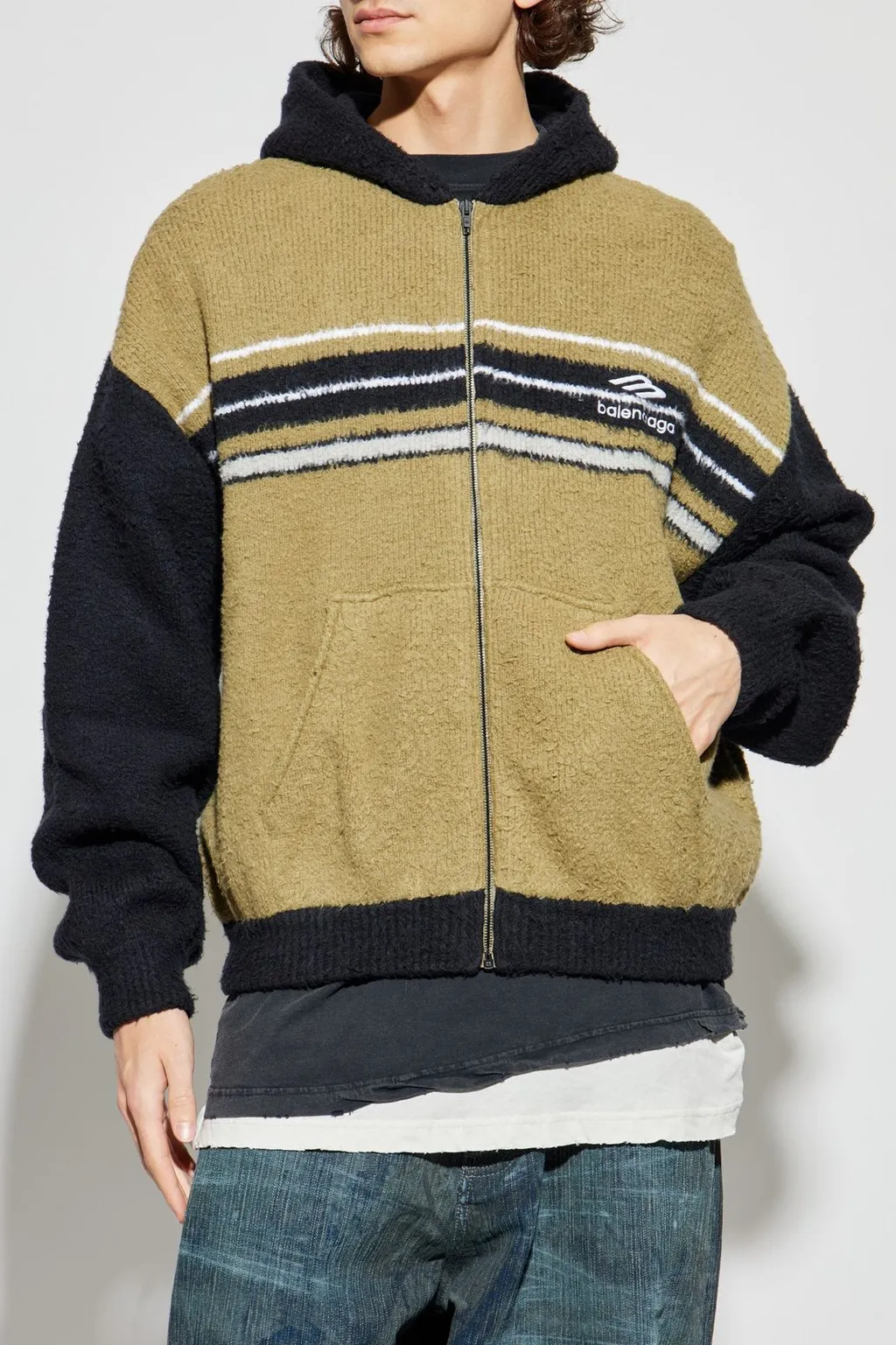 Zip-Up Knitted Hoodie