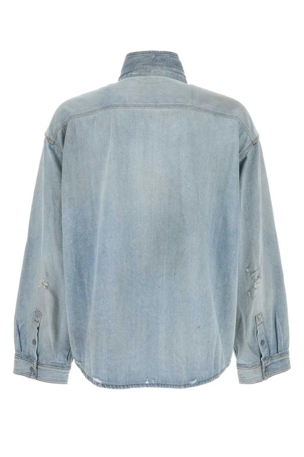 Distressed Denim Oversized Shirt