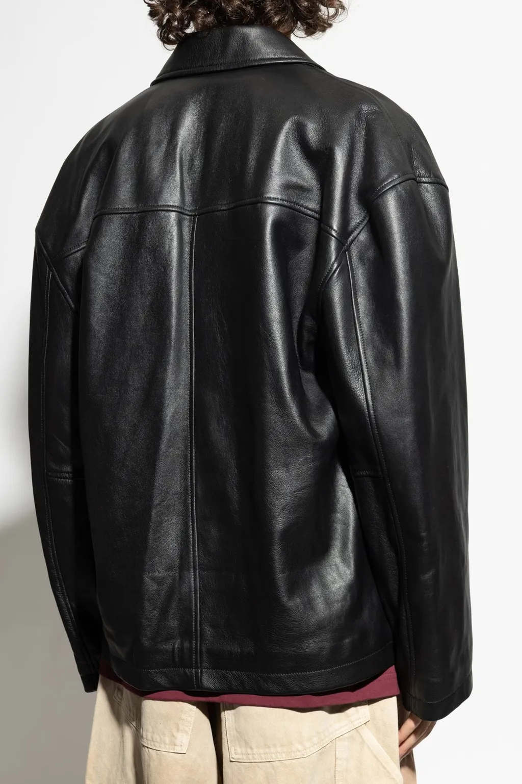 Nano Bb Zipped Leather Jacket