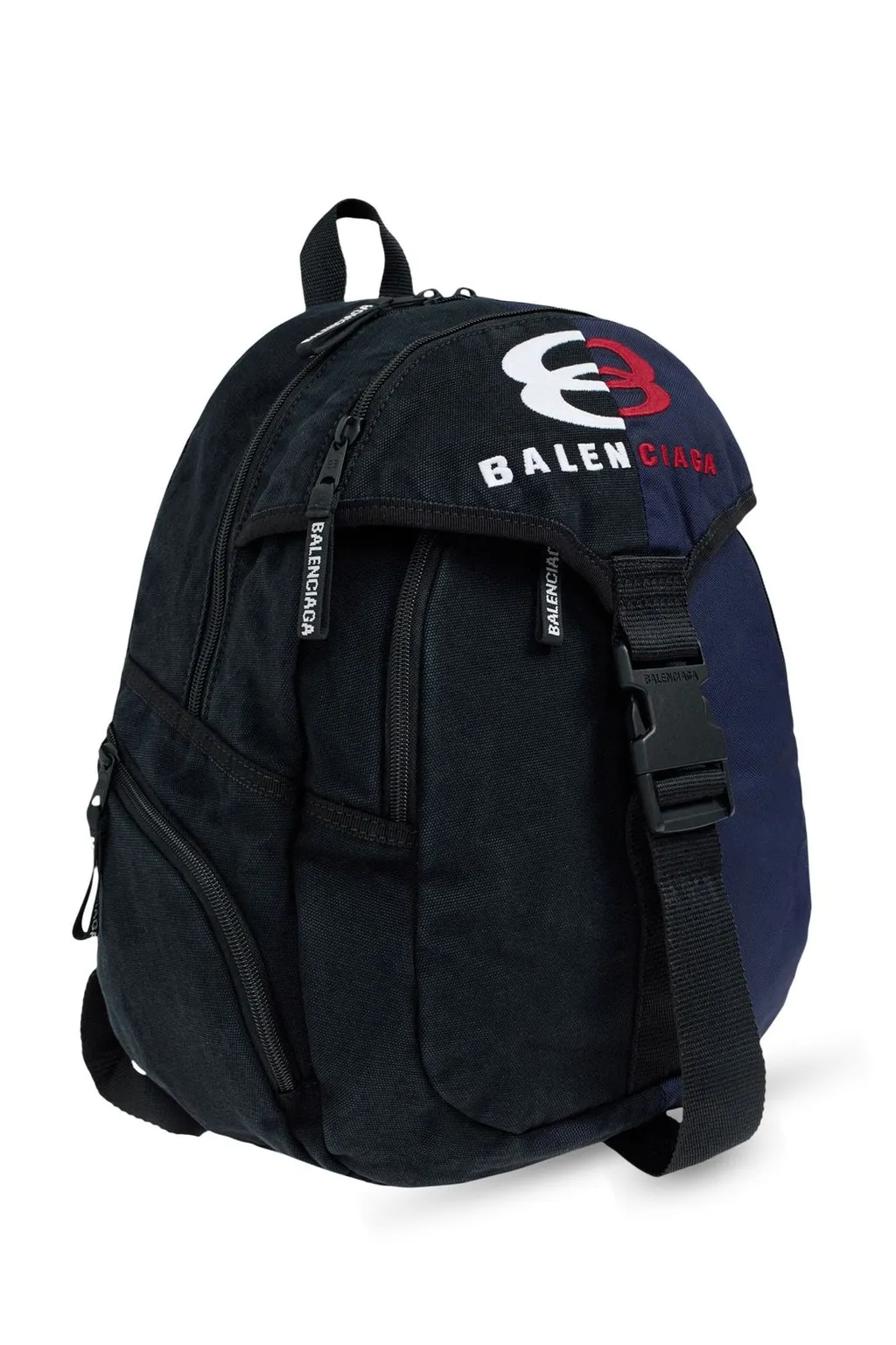 Logo Embroidered Buckled Backpack