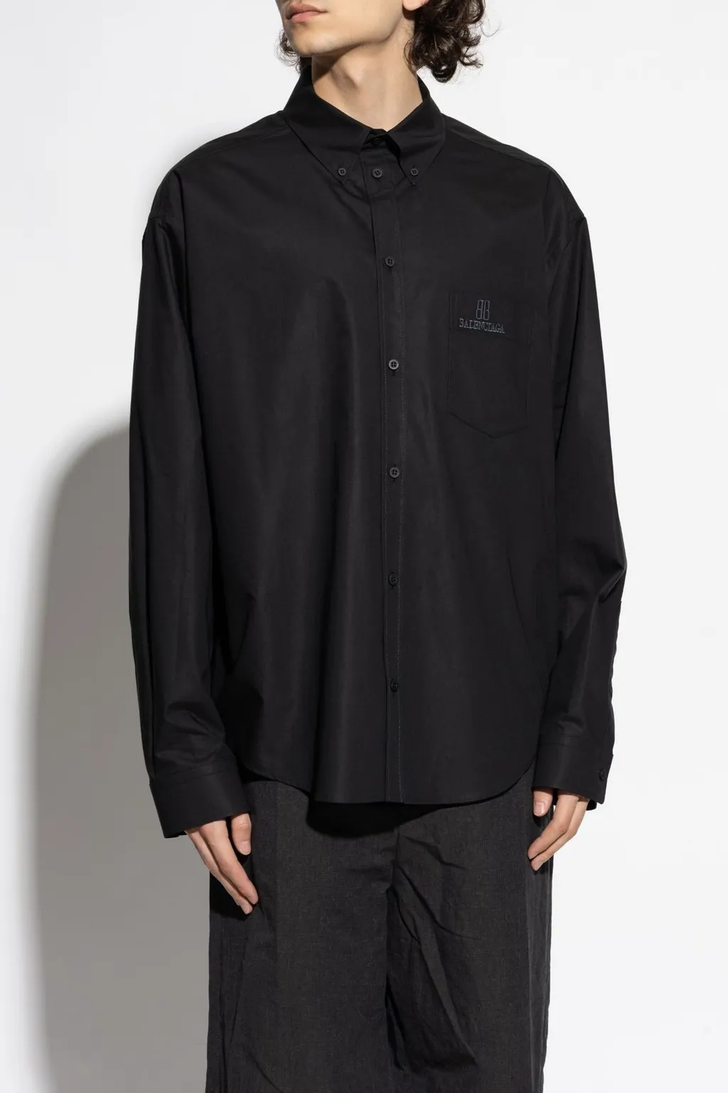 Bb Logo Embroidered Long-Sleeved Shirt