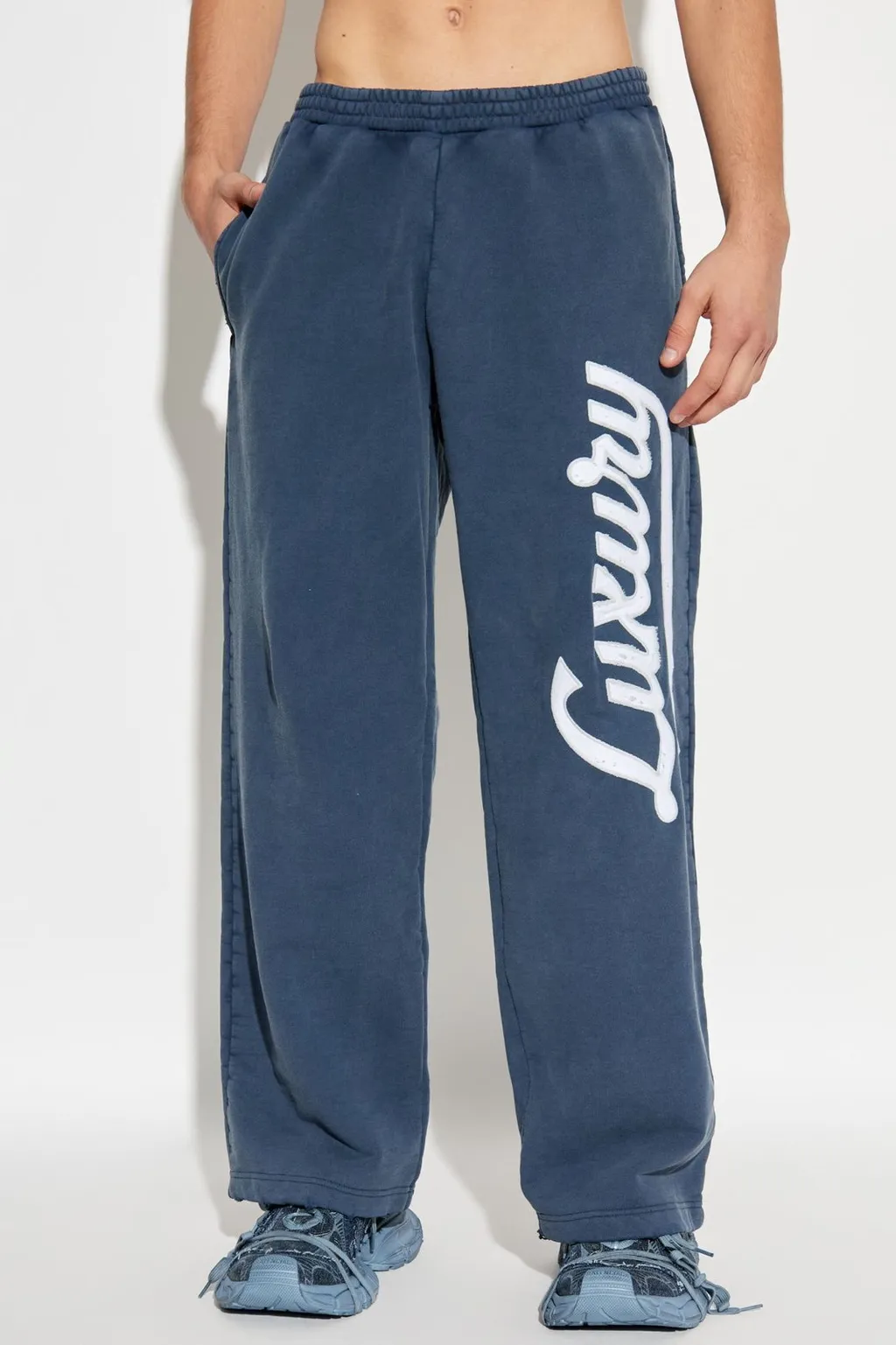 Luxury Script Wide-Leg Sweatpants