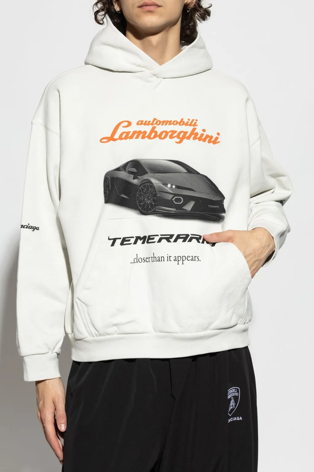 X Automobili Lamborghini Logo Printed Hoodie