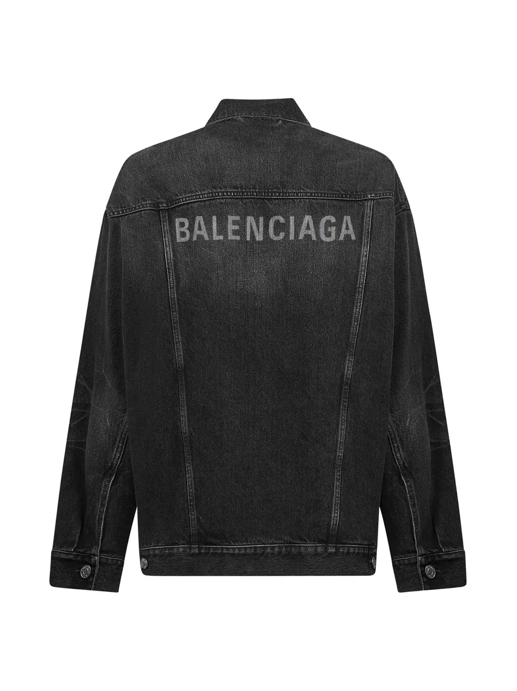 Logo Printed Oversized Denim Jacket