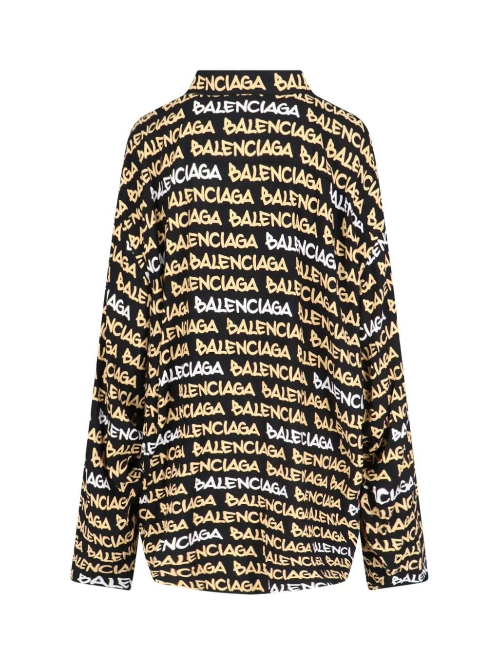 All-Over Logo Collared Long-Sleeve Shirt