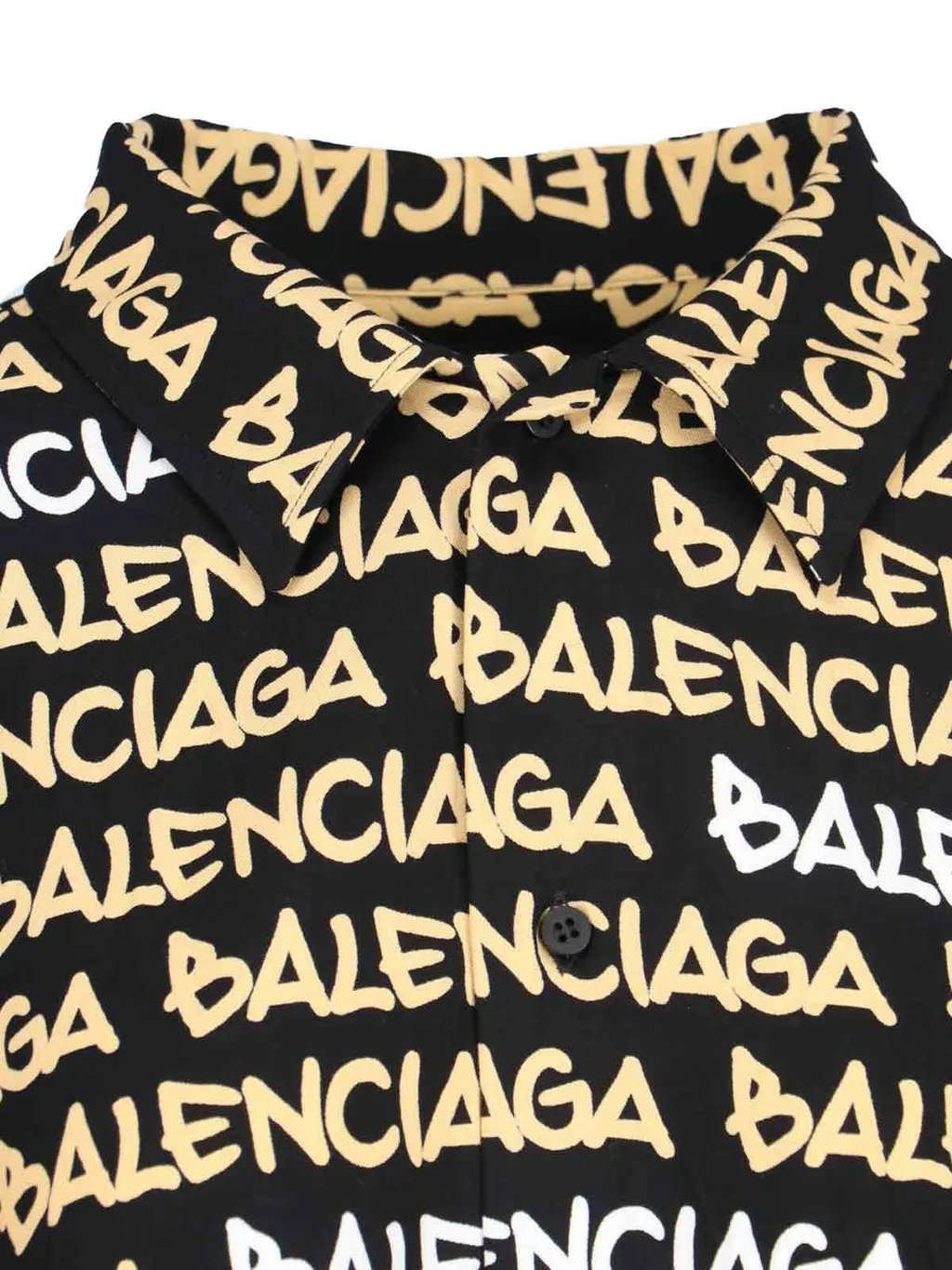 All-Over Logo Collared Long-Sleeve Shirt
