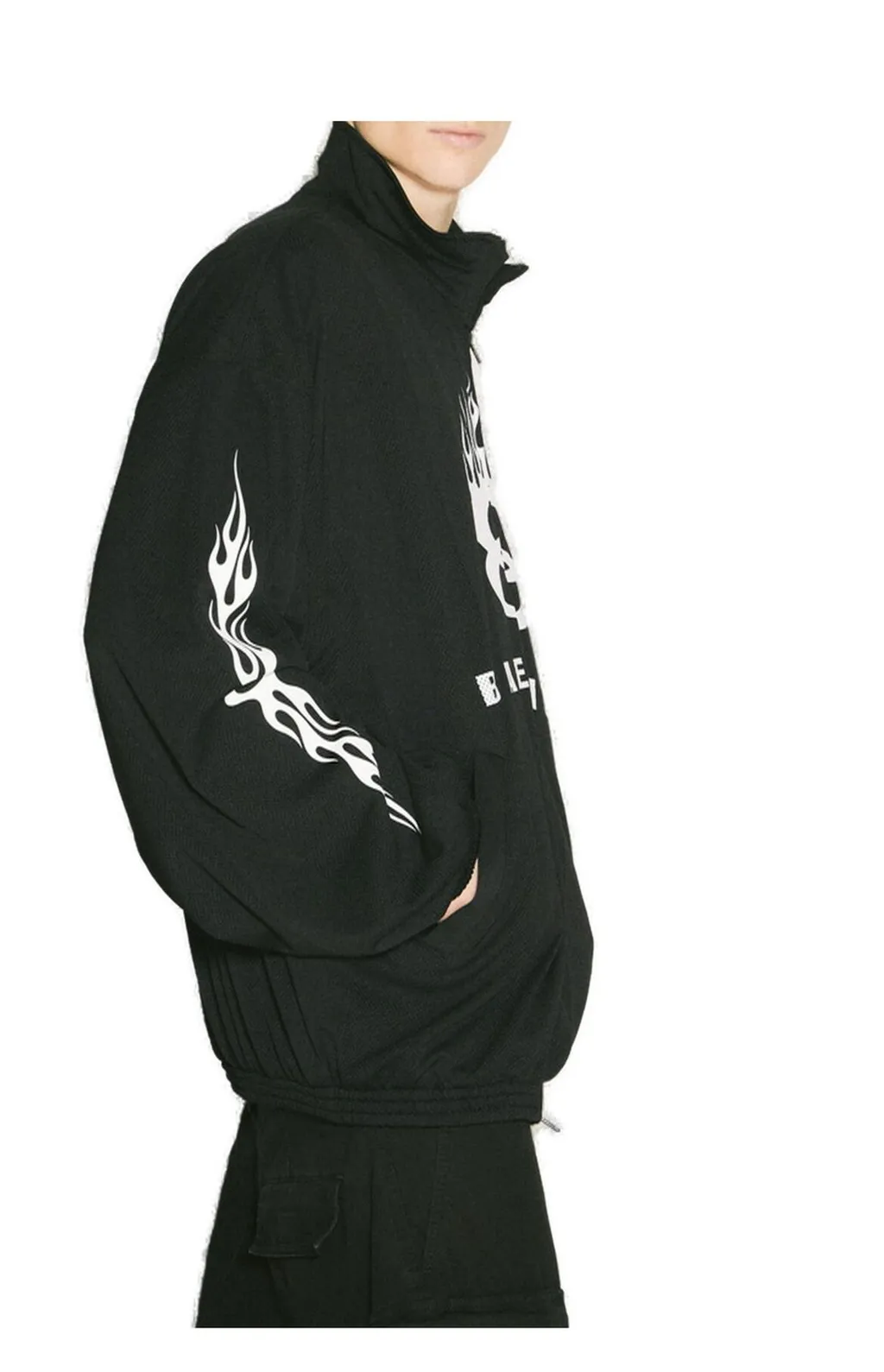 Flame Print Zipped Jacket