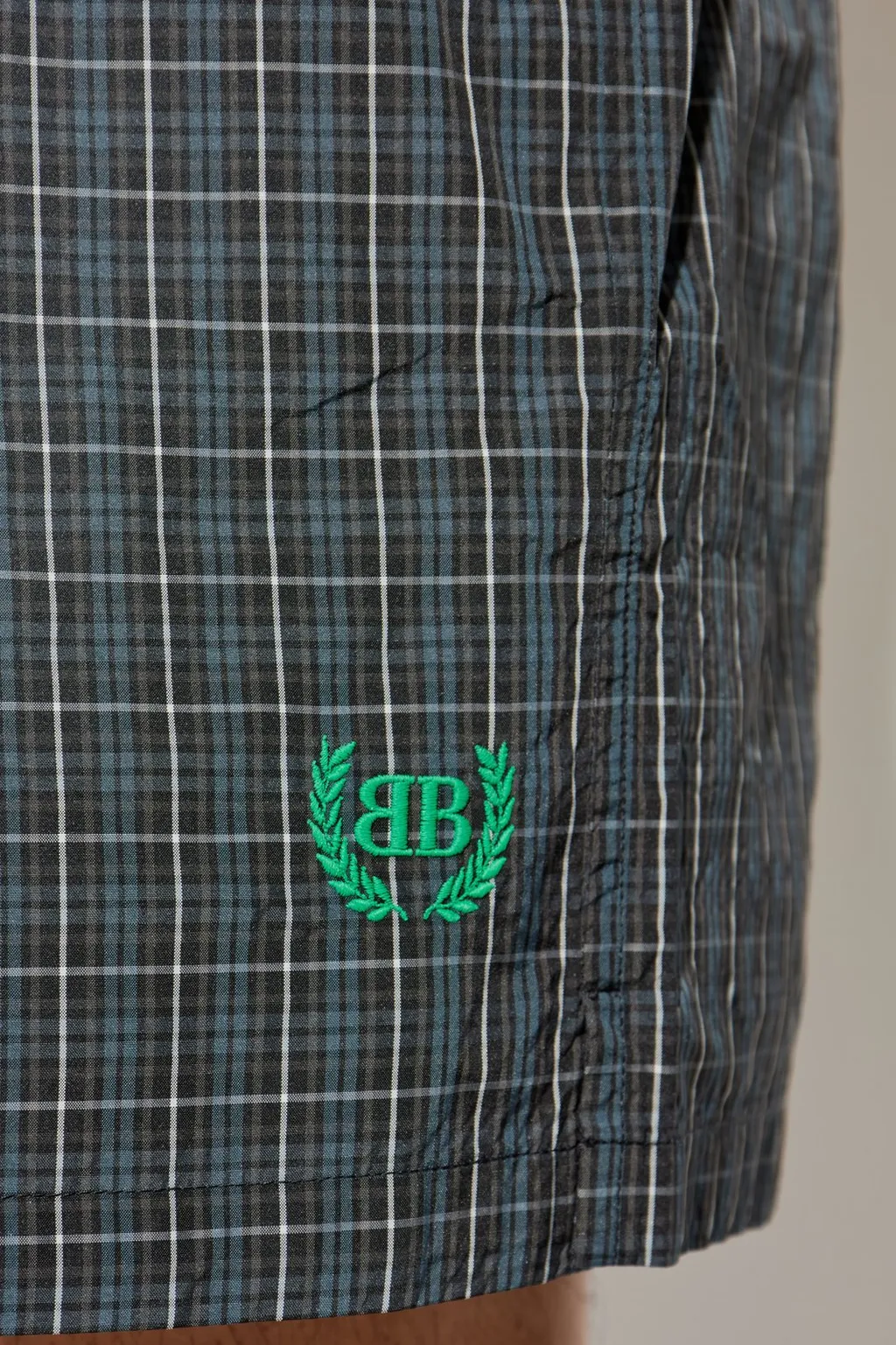 Checked Pattern Swim Trunks
