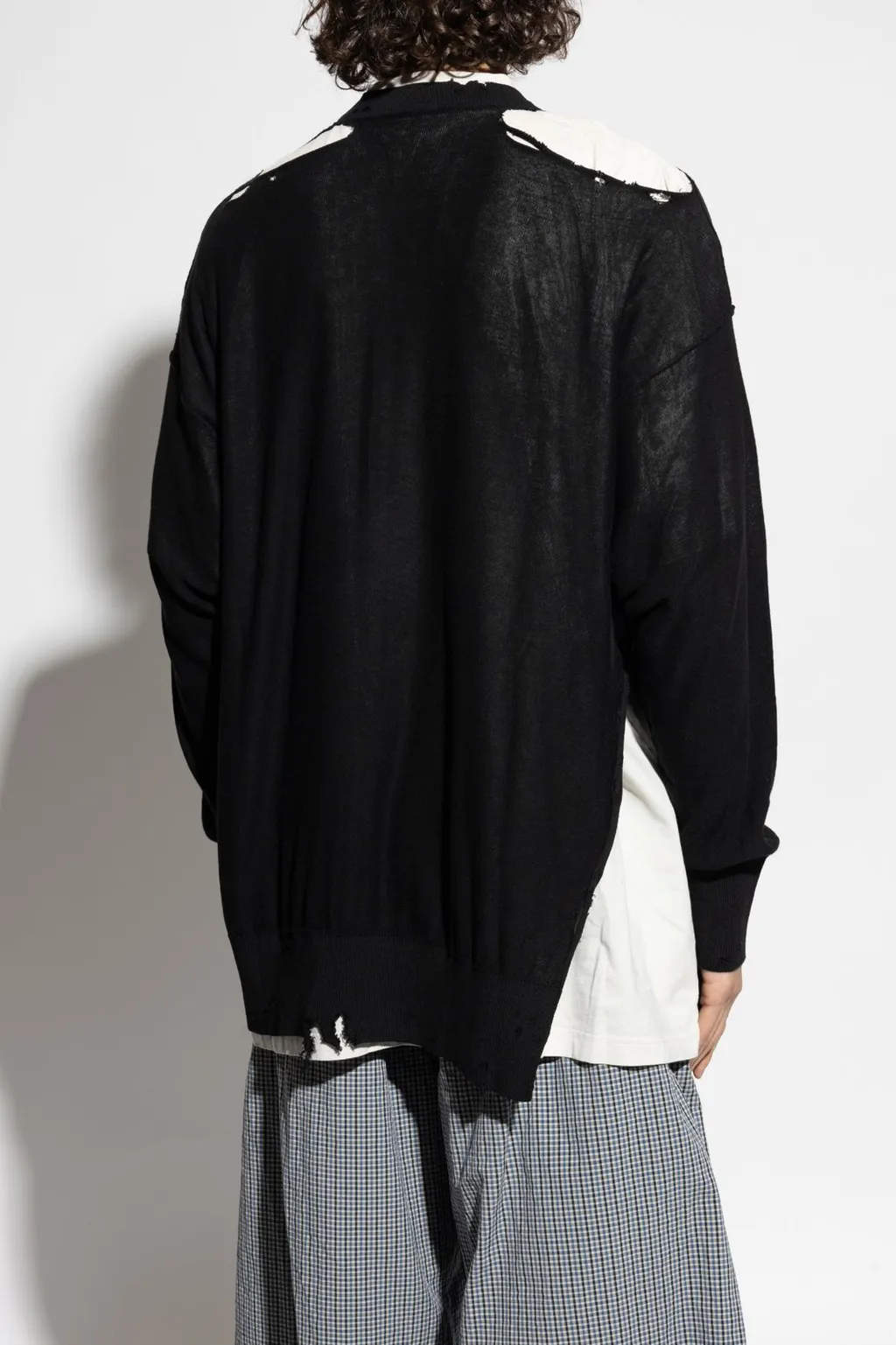 Bb Logo Embroidered Distressed Knit Jumper