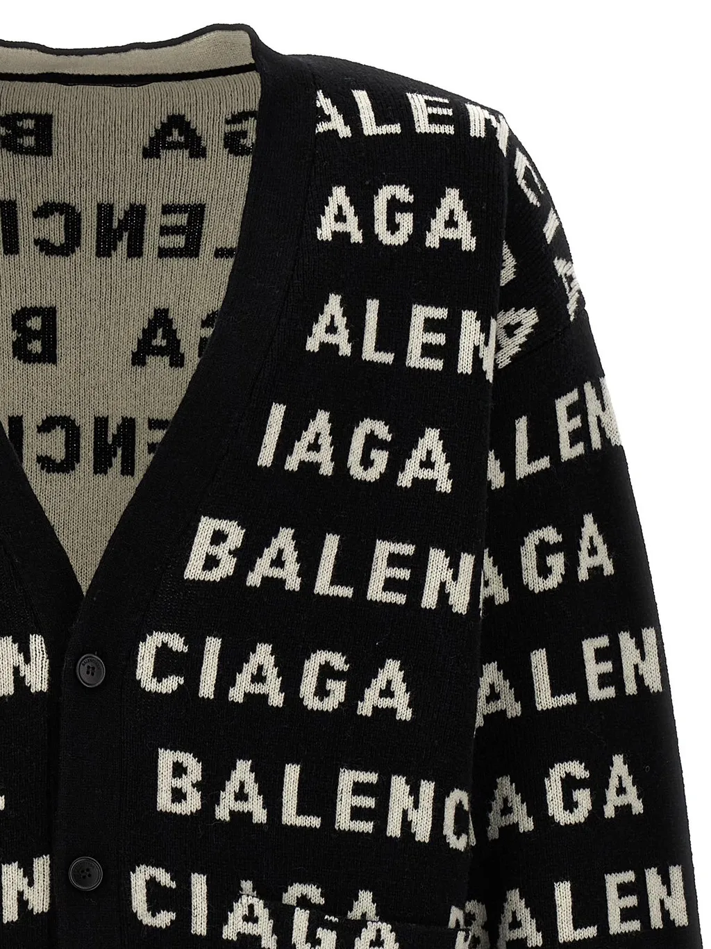Logo Intarsia-Knit Cardigan