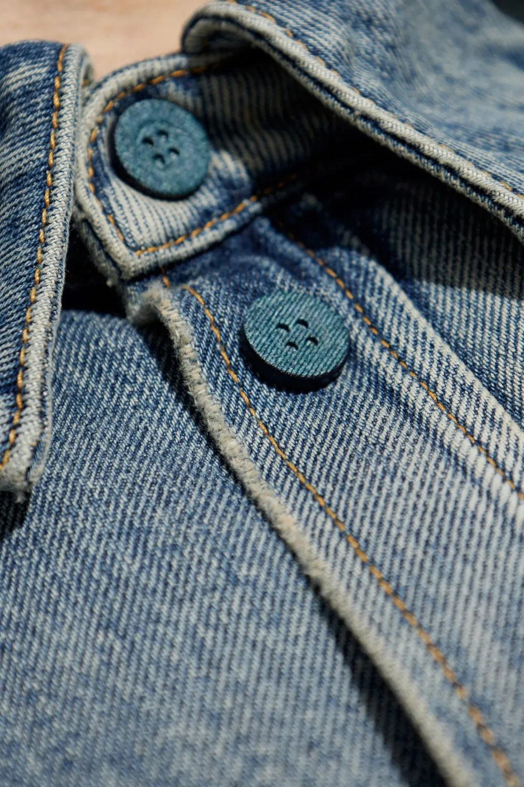 Collared Long-Sleeve Denim Shirt