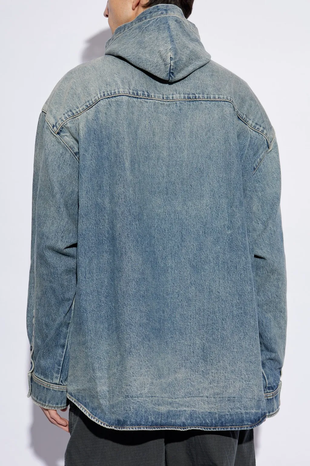 Collared Long-Sleeve Denim Shirt