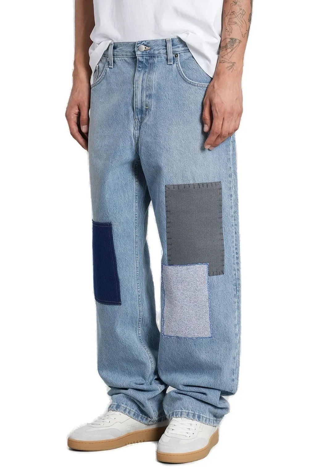 Zine-Embroidered Patch Jeans