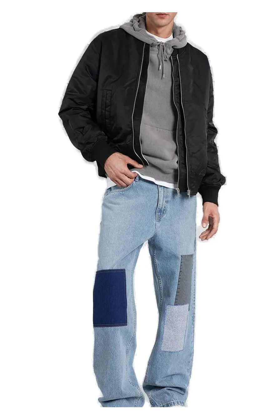 Zine-Embroidered Patch Jeans