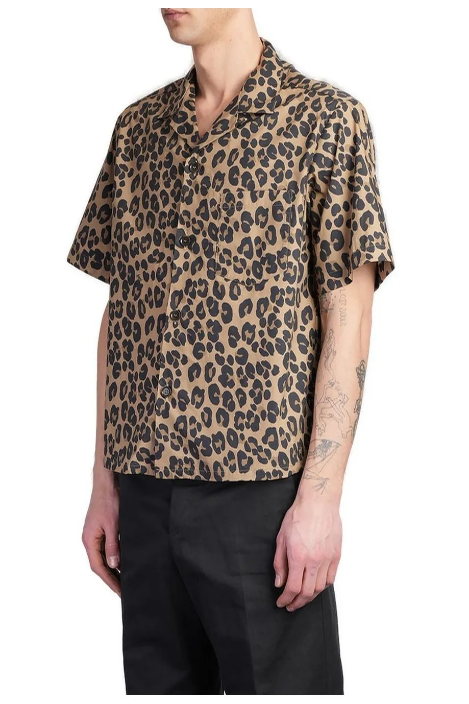 Leopard Printed Straight Hem Shirt