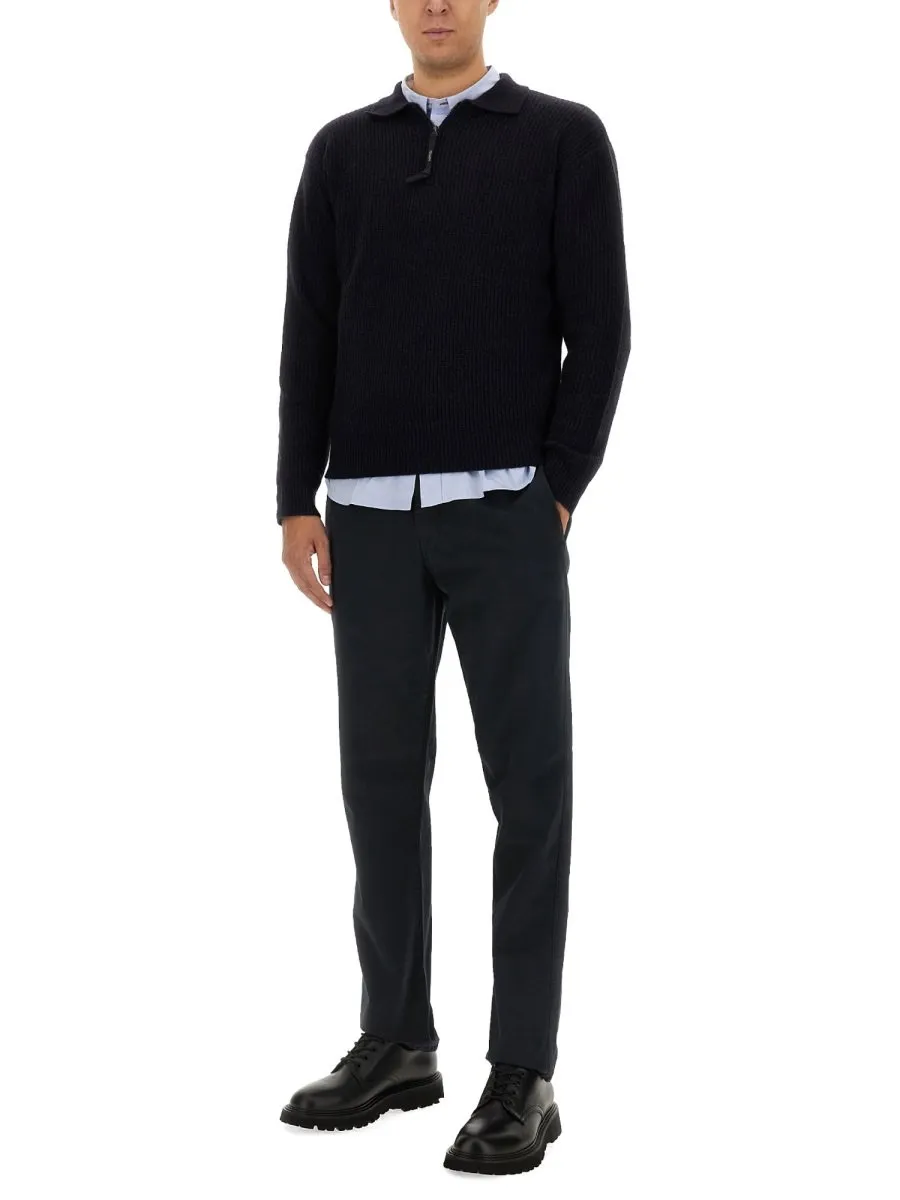 Wool Knit Half-Zip Sweater