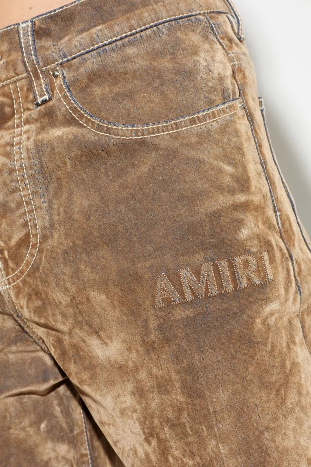 Logo Embroidered Velvet Jeans