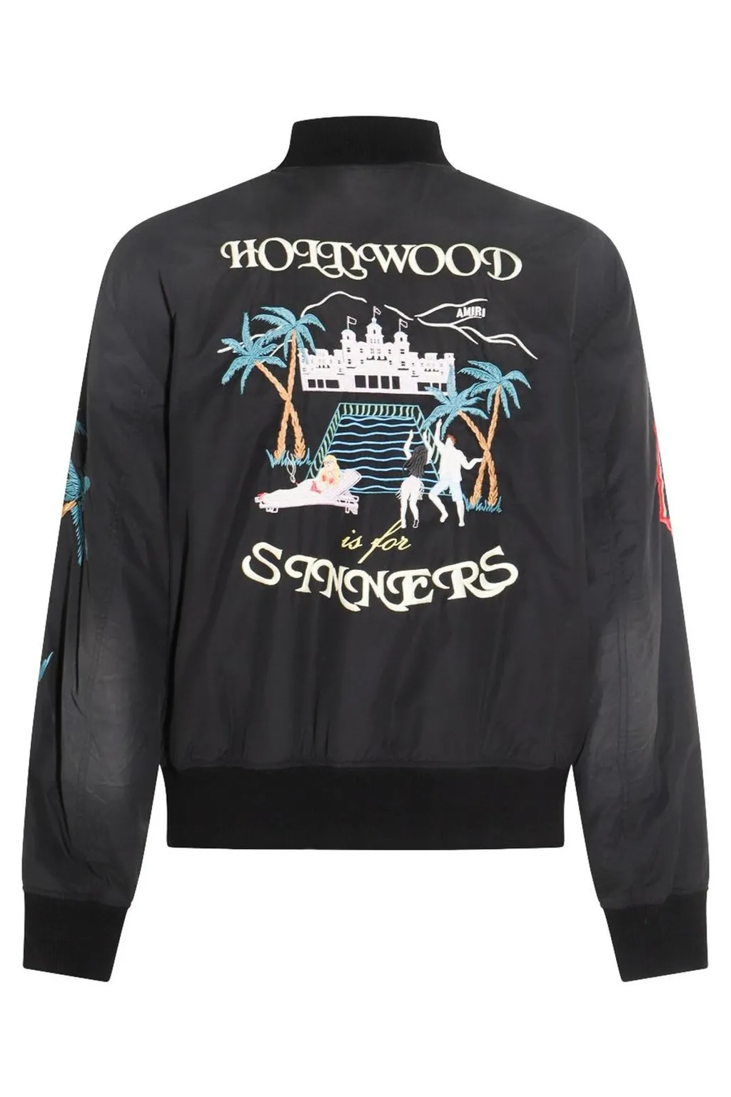 Zip-Up Embellished Bomber Jacket
