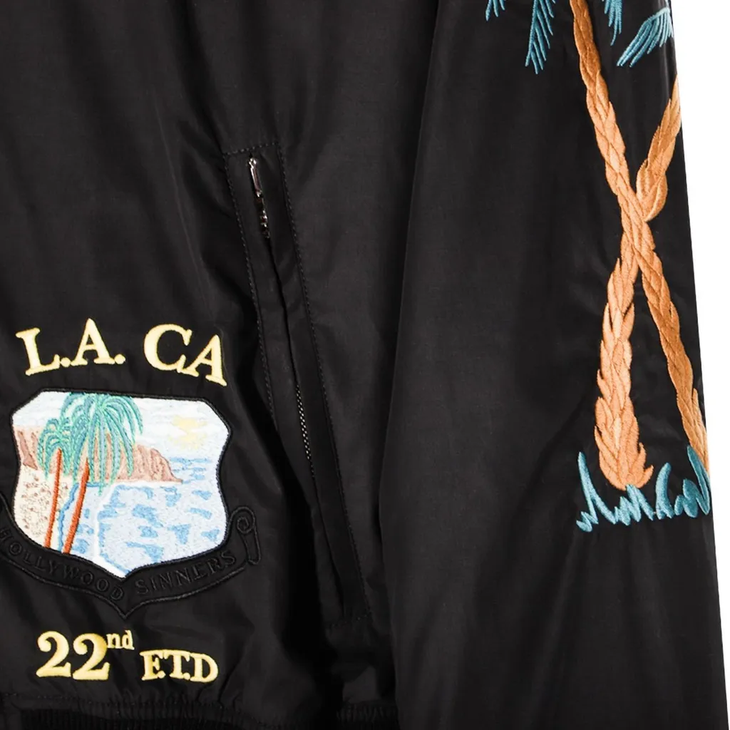 Zip-Up Embellished Bomber Jacket