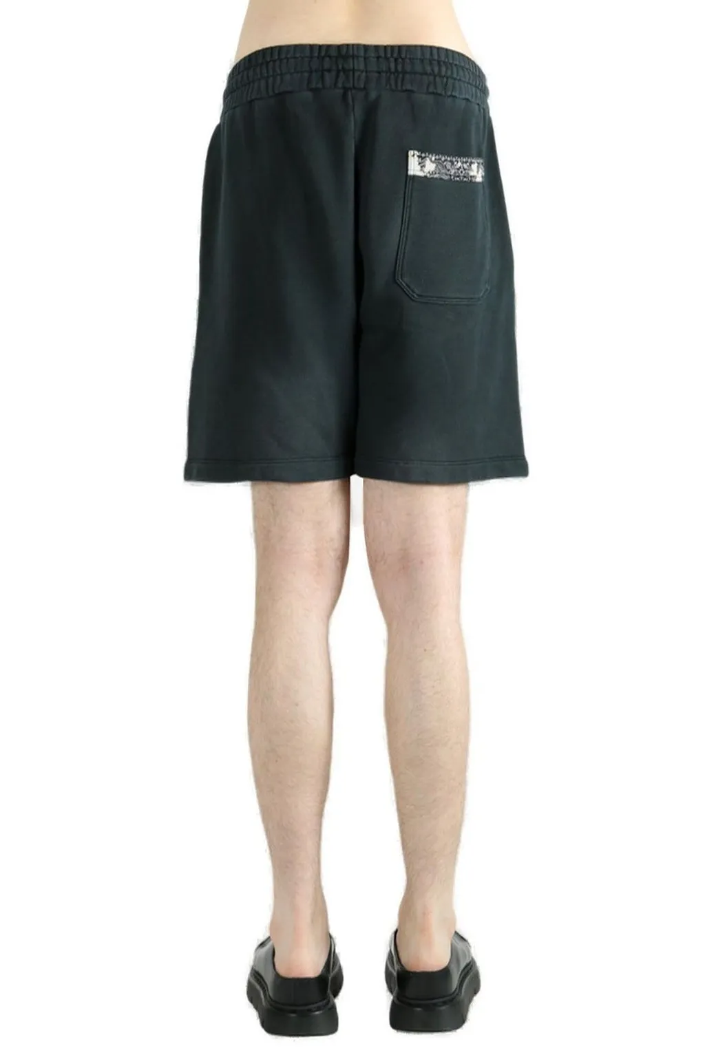 Drawstring Logo Embroidered Panelled Shorts