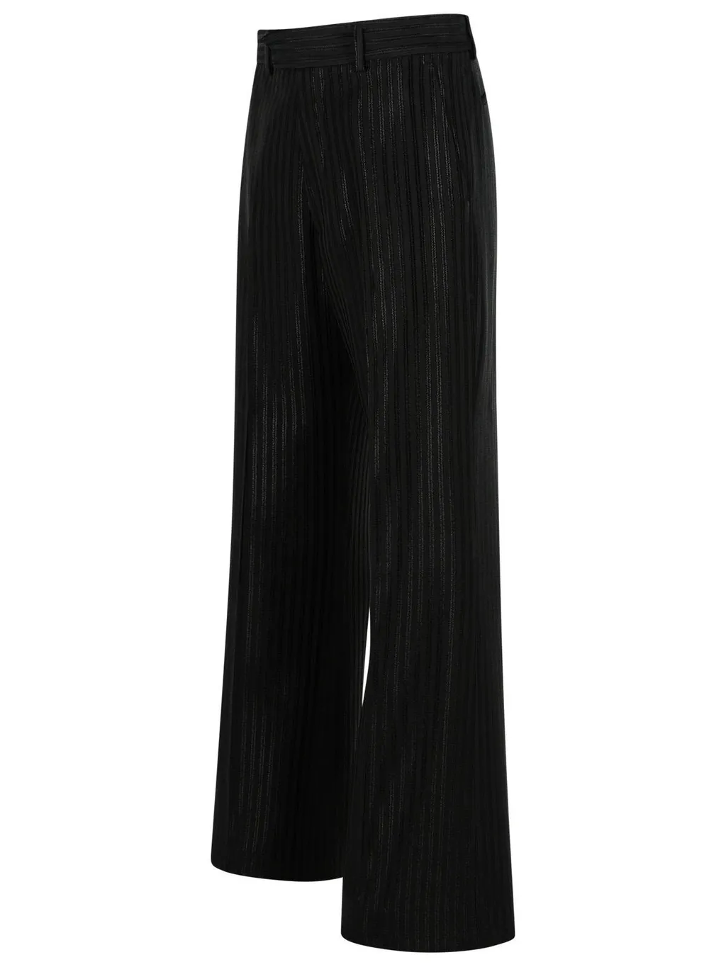 Striped Creased Flared Trousers