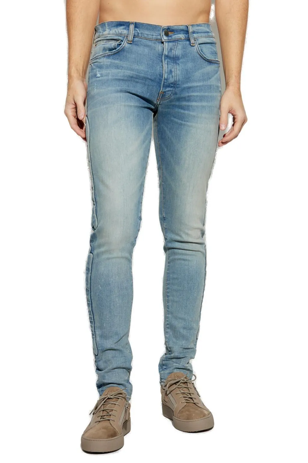 Bone Detailed Skinny Jeans