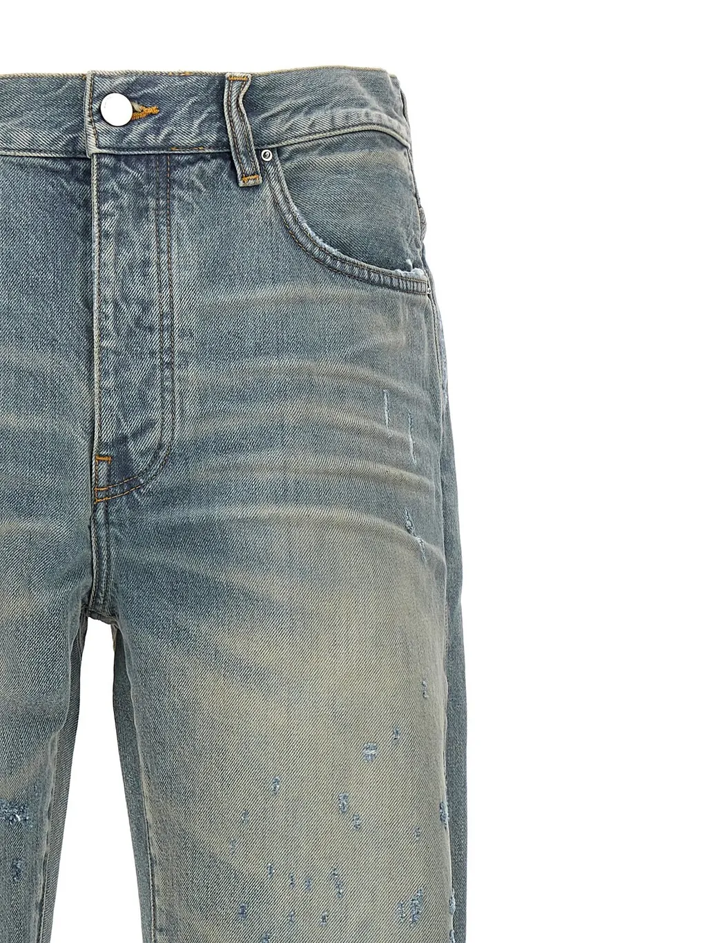 Shotgun Distressed Straight Jeans