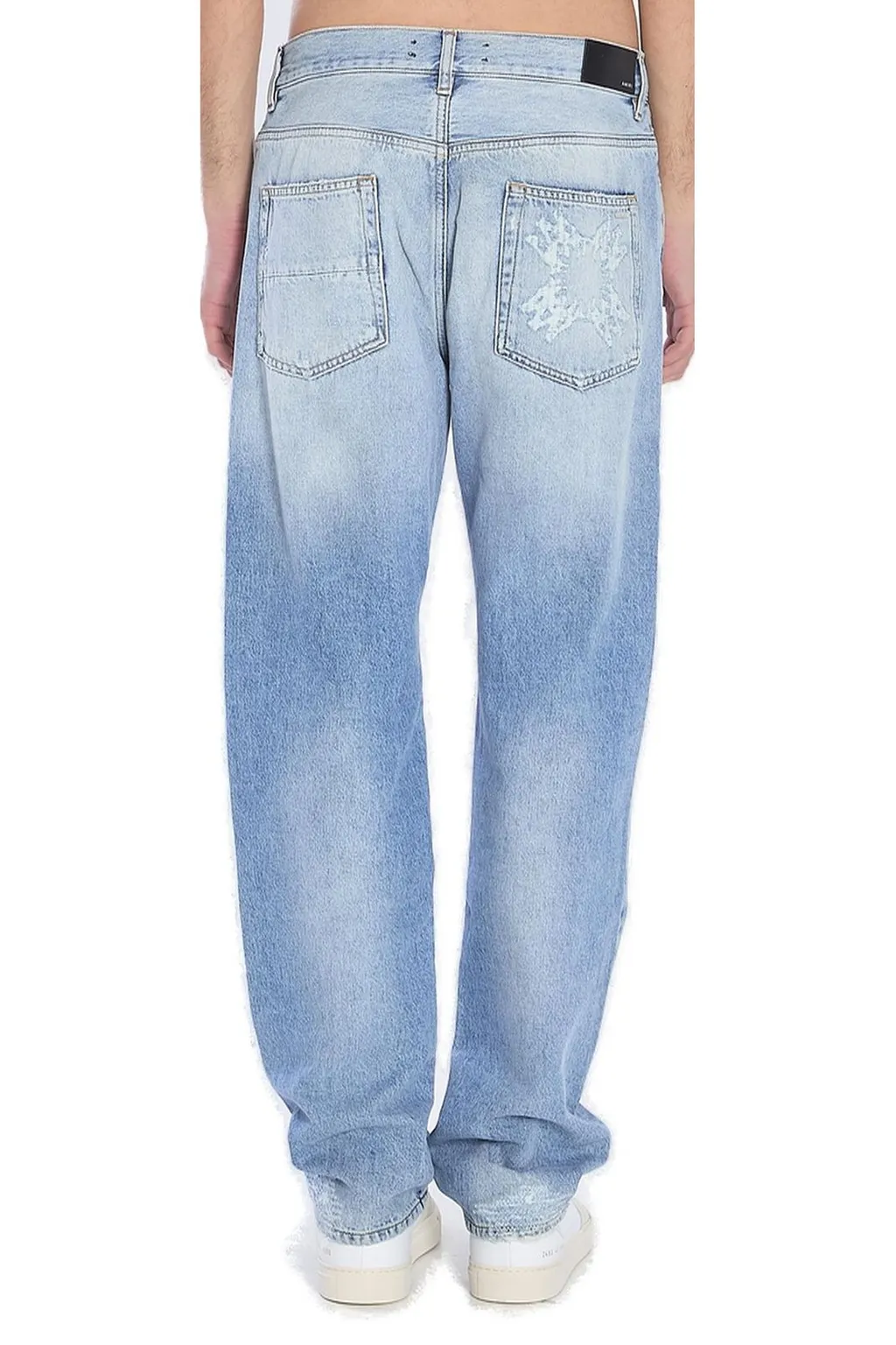 Distressed Straight Leg Jeans