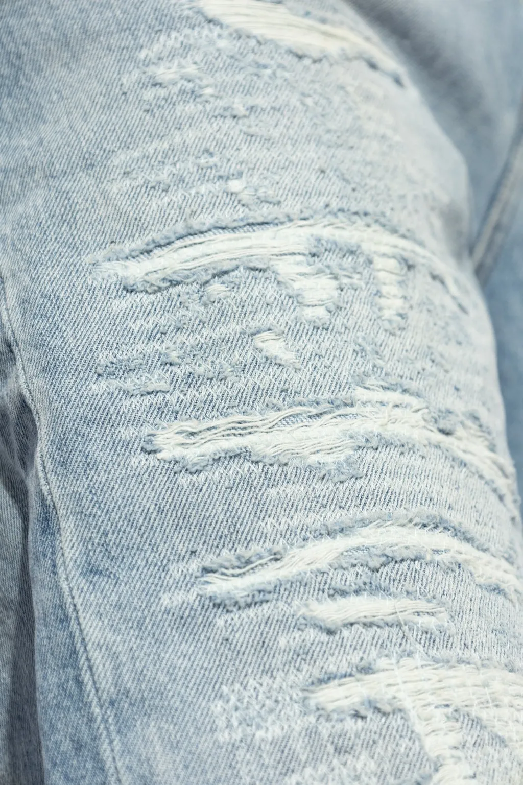 Distressed Straight-Leg Jeans