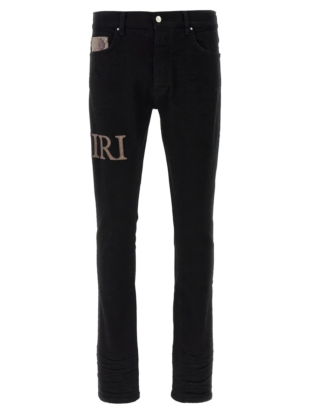 Snake Logo Printed Skinny Jeans