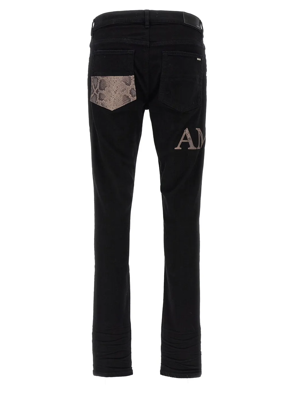 Snake Logo Printed Skinny Jeans