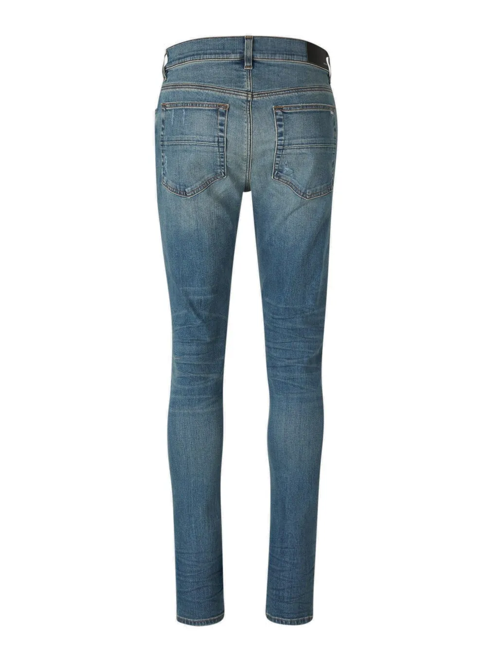 Straight-Leg Distressed Slim-Fit Jeans