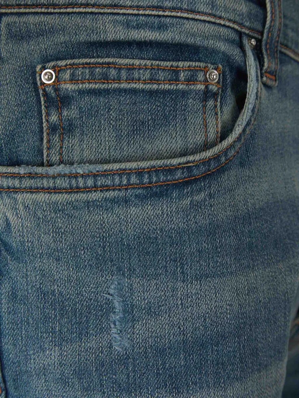 Straight-Leg Distressed Slim-Fit Jeans