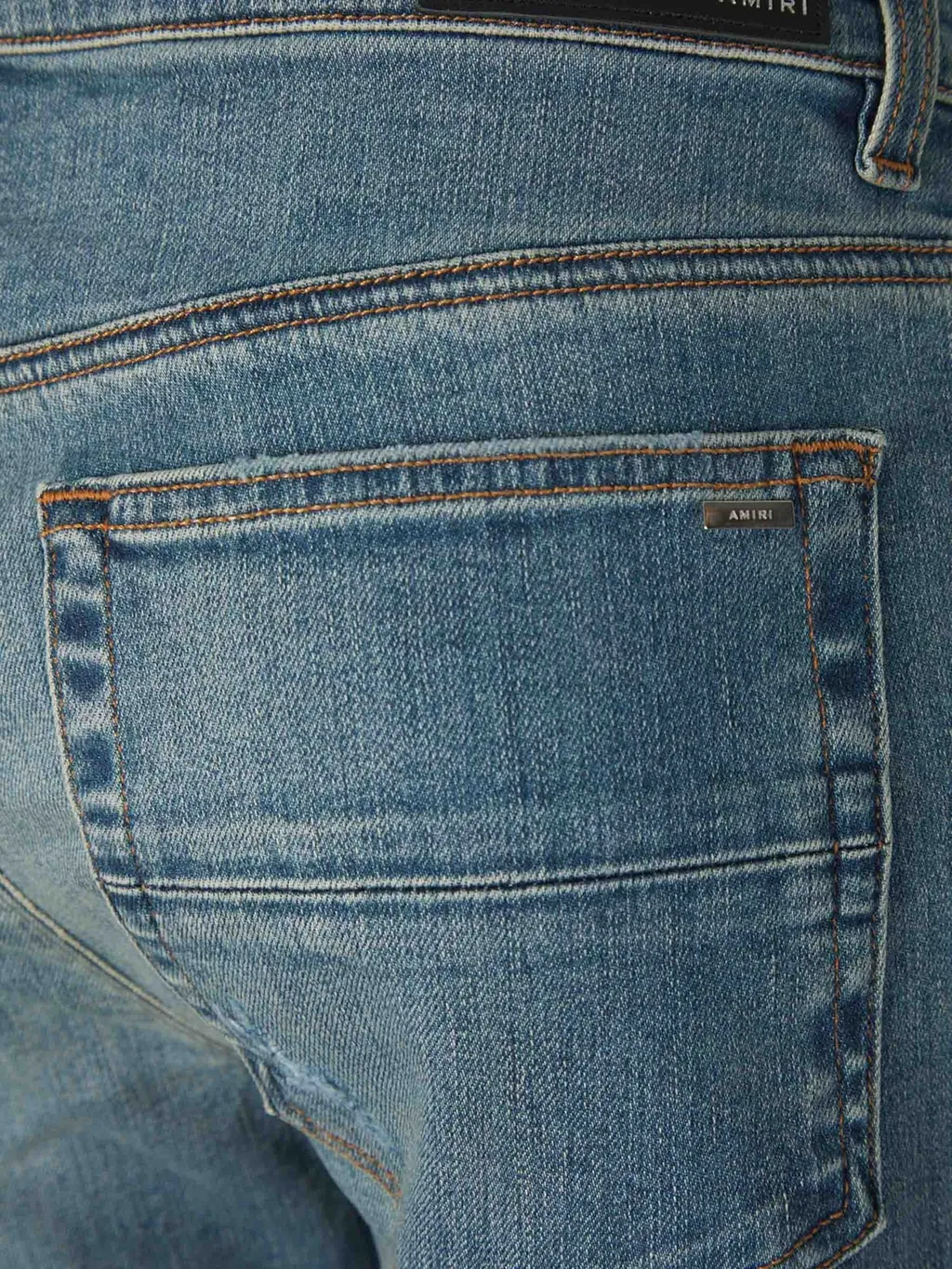 Straight-Leg Distressed Slim-Fit Jeans