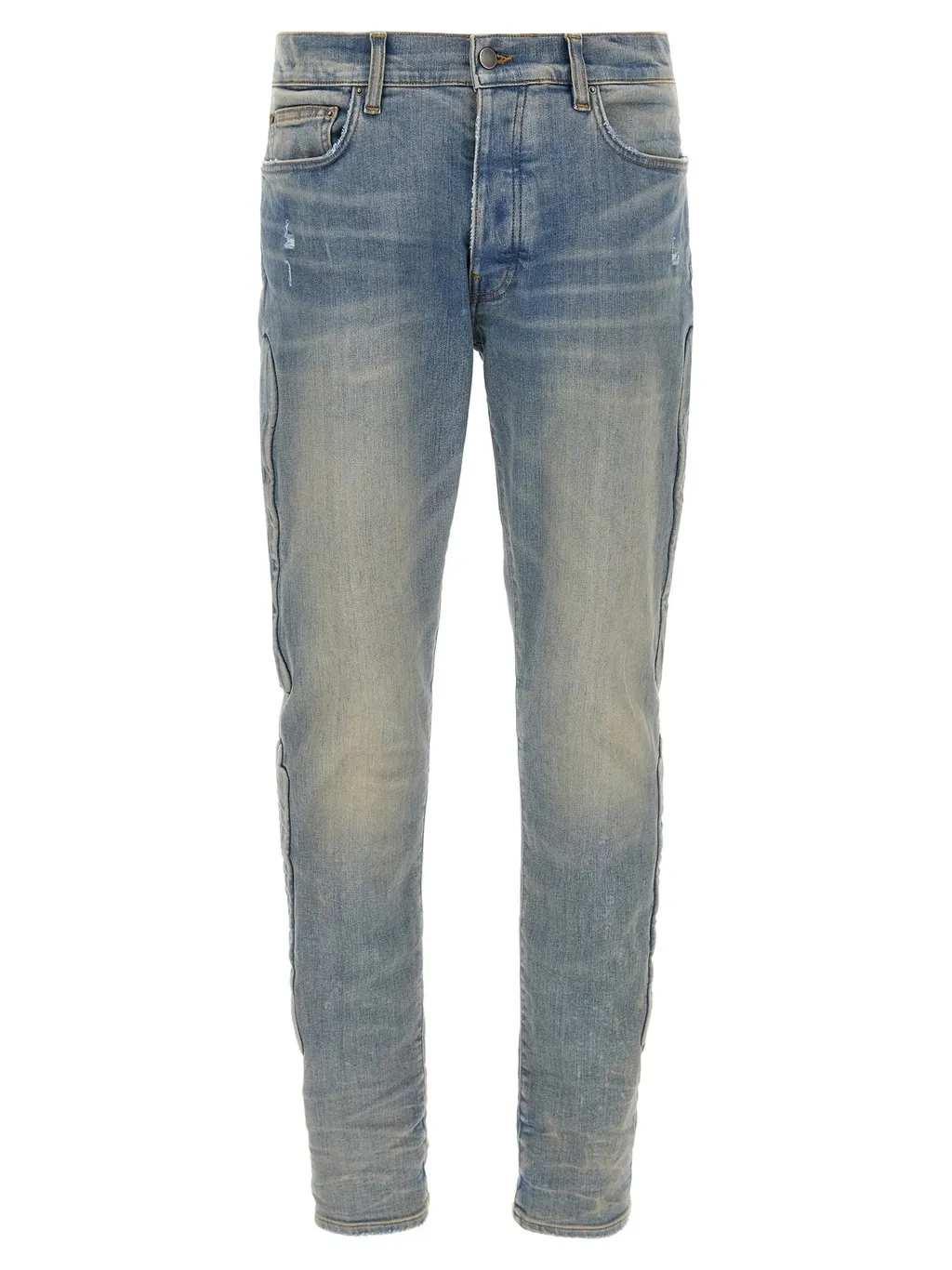3D Bone Detailed Distressed Skinny Jeans